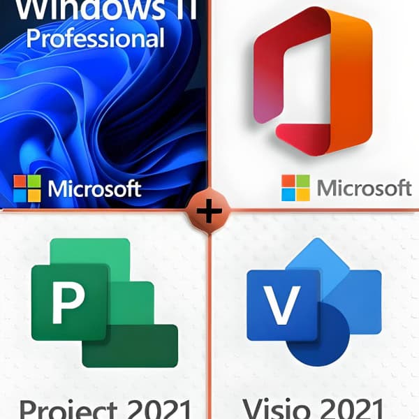 Windows 11 Professional + Project 2021 Professional + Office 2021 Professional + Visio 2021 Standard License for 3 devices