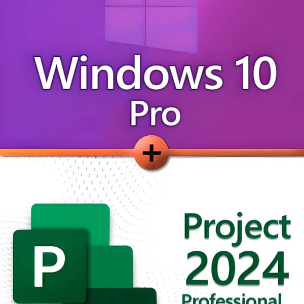 Microsoft Windows 10 Professional + Microsoft Project 2024 Professional license for 3 devices