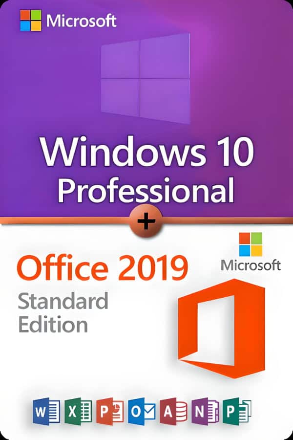 Microsoft Windows 10 Professional + Microsoft Office 2019 Standard license for 3 PCs