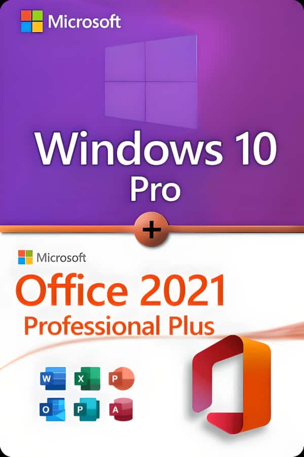 Microsoft Windows 10 Professional + Microsoft Office 2021 Professional Plus license for 3 PCs
