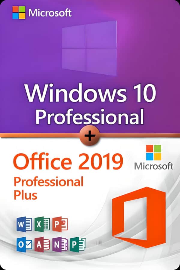 Microsoft Windows 10 Professional + Microsoft Office 2019 Professional Plus license for 3 PCs