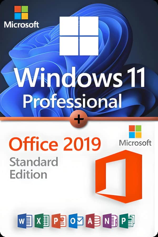 Microsoft Windows 11 Professional + Microsoft Office 2019 Standard license for 3 PCs
