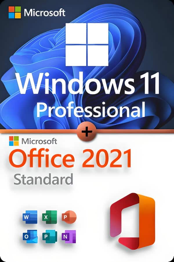 Microsoft Windows 11 Professional + Microsoft Office 2021 Standard license for 3 PCs