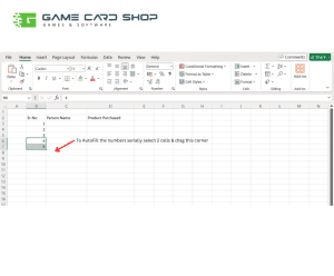 How to autofill the numbers  